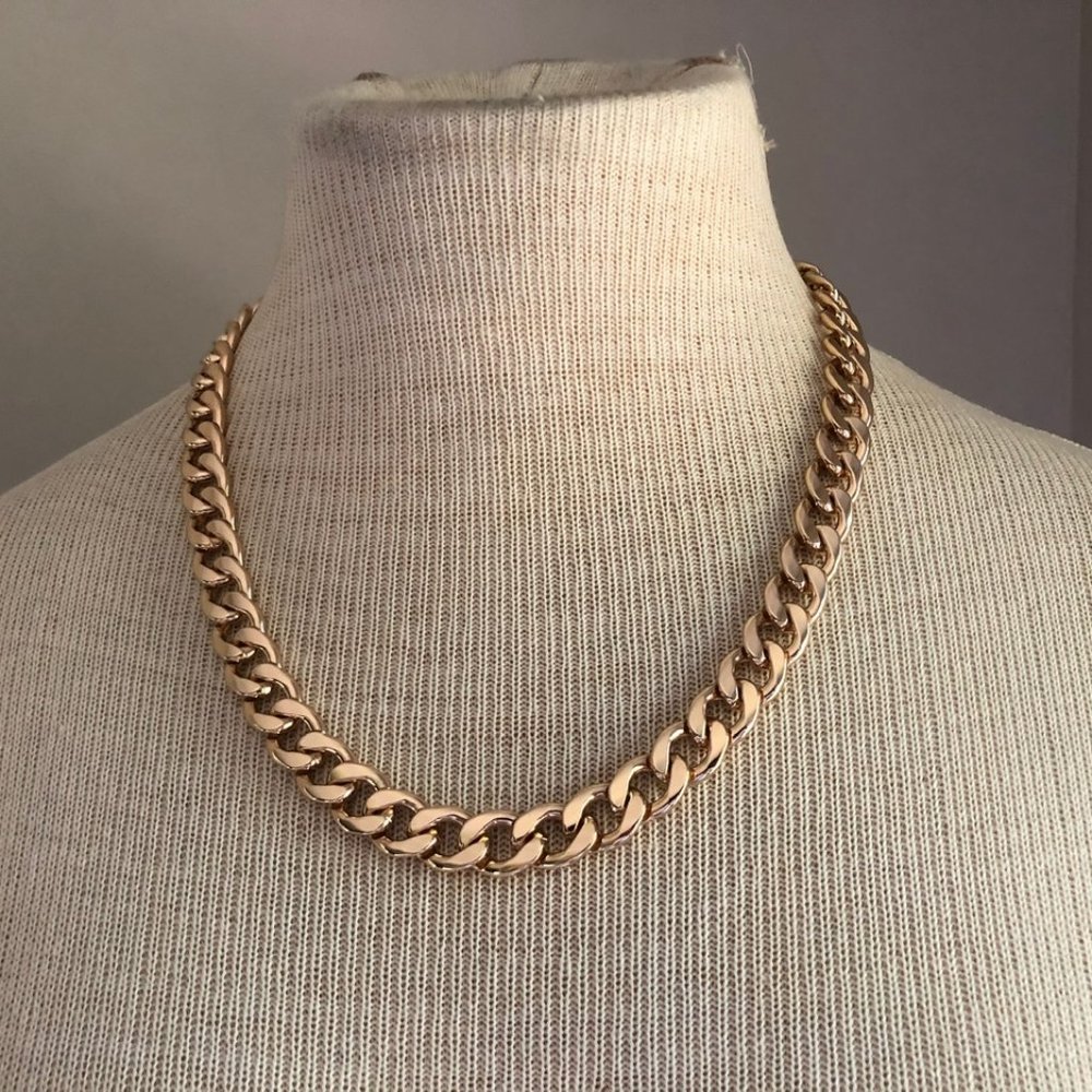 ZARA Classic Wide Cuban link flat Chain Necklace